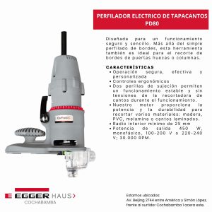 PERFILADOR ELECTRICO DE TAPACANTOS PD80