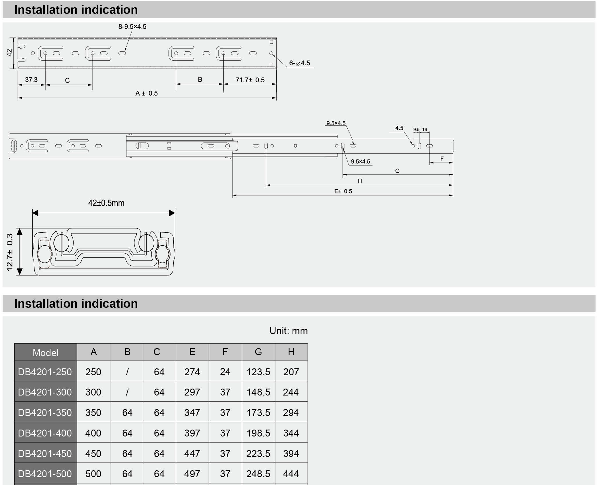 RIELES DB 4201 CAPACIDAD 38 KG - Imagen 2
